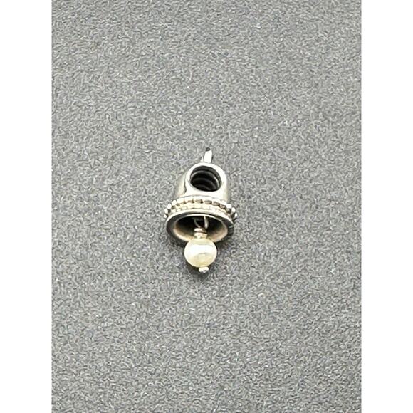 Genuine Pandora Wedding Bell Real Pearl Dangle Charm ALE 925 #790517P RARE - Picture 3 of 4